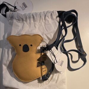 Donsje Armsterdam Kids Koala Crossbody Bag for Kids - Tan/Navy